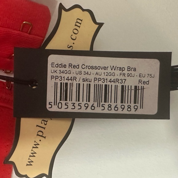 PLAYFUL PROMISES Eddie Red Crossover Balconette Bra - 34J - Picture 7 of 7